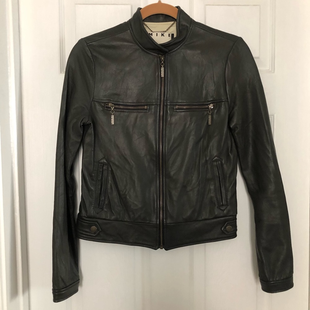 Mike Gonzalez like NEW brown leather mod jacket S